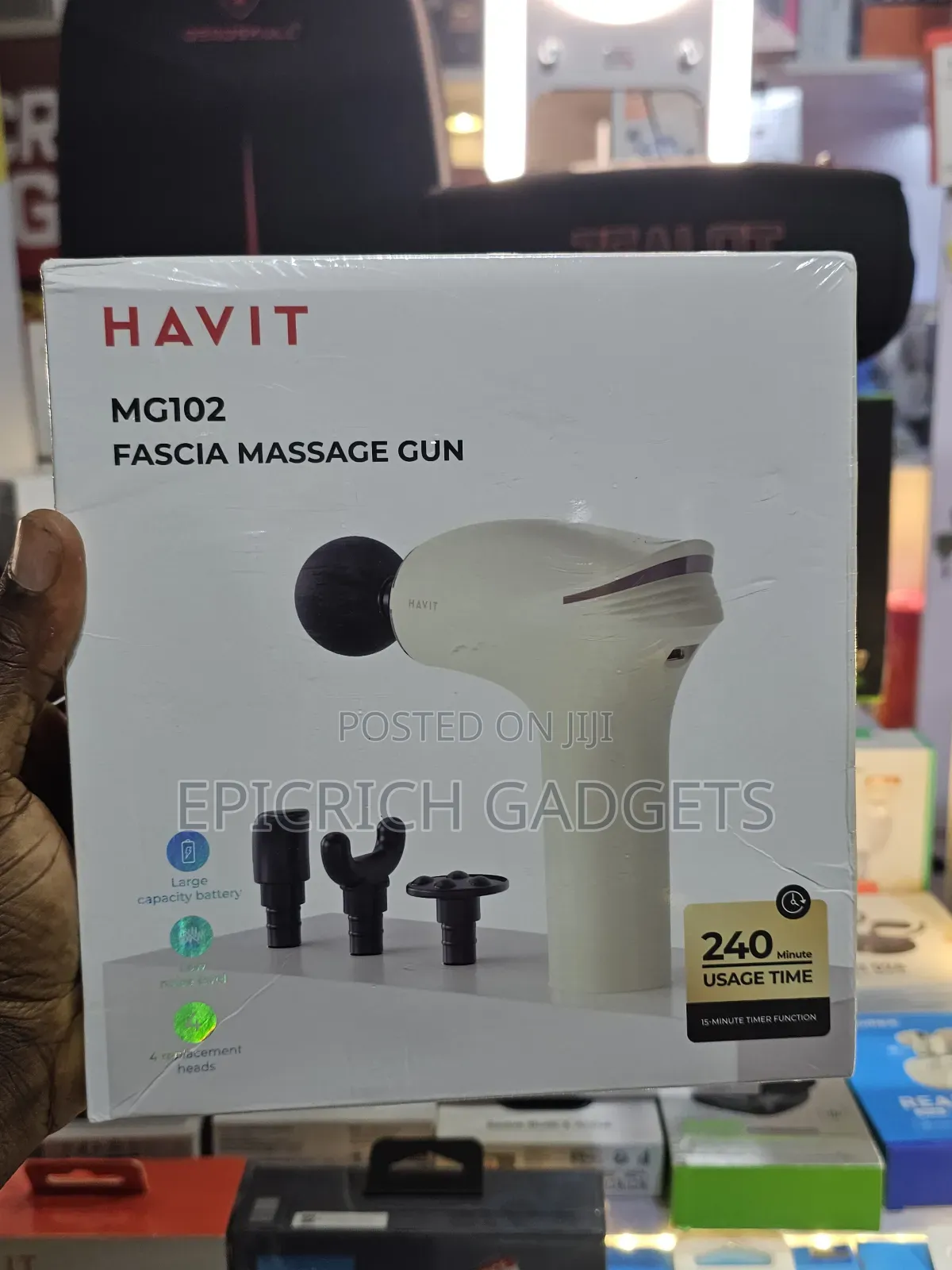 Havit Mg102 Fascia Massage Gun Deep Tissue 4 Heads