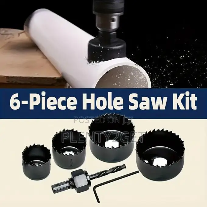 6pcs/11-Hole Sawing Set With Chuck - Drill Bits for Wood, Plastic, PVC