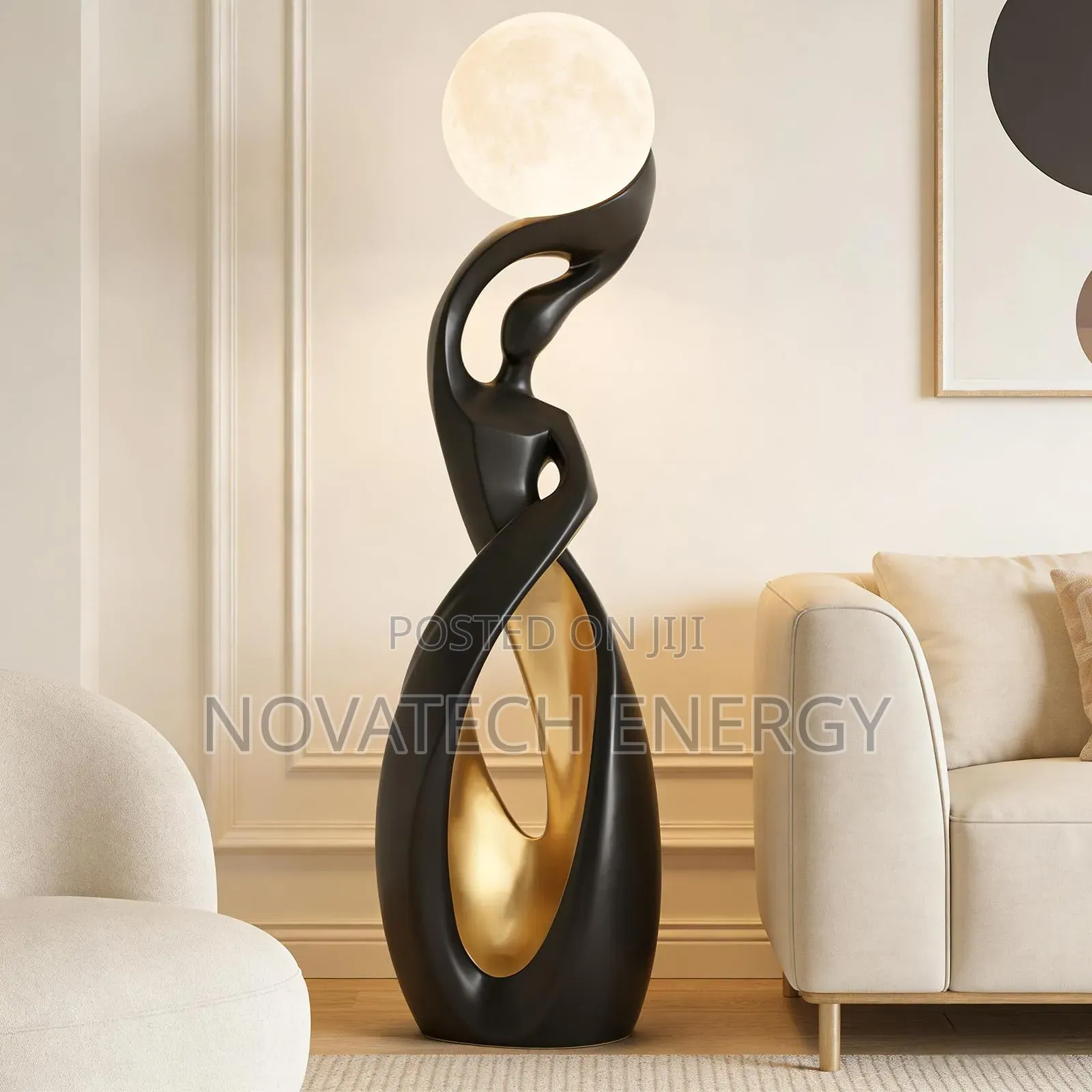 Luxury Artistic Lady Globe Sculpture Standing Lamp