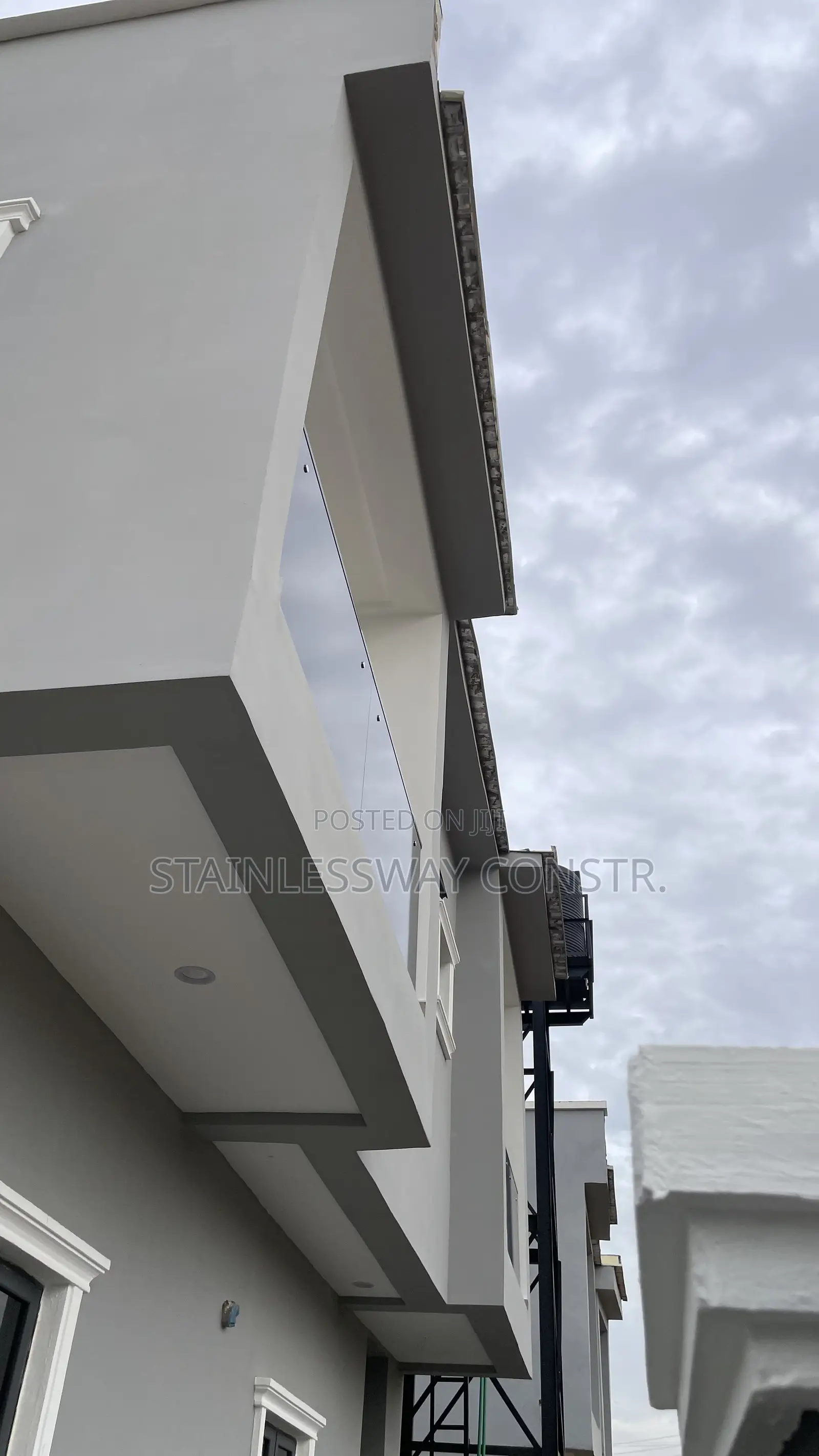 Dark Grey Glass Balcony Patio