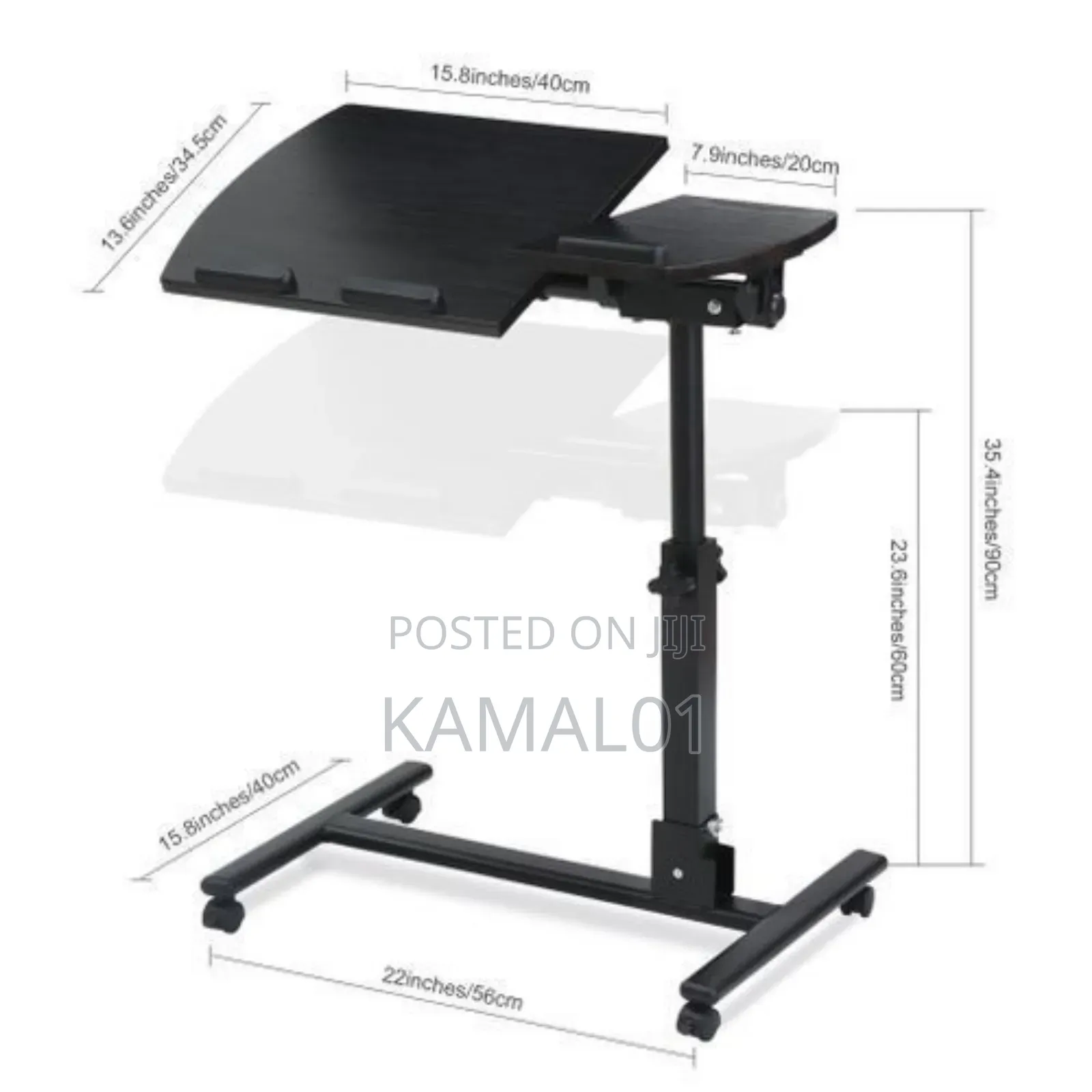 Laptop Rolling Table Height Adjustable Stand Desk
