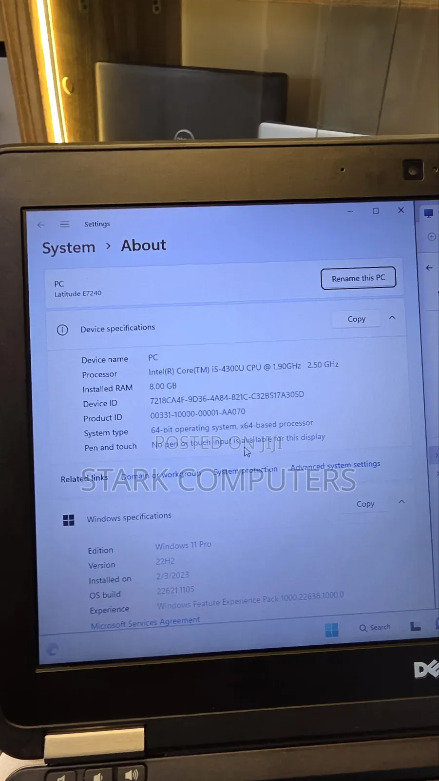 Laptop Dell Latitude E7240 8GB Intel Core i5 SSD 128GB