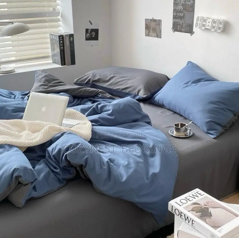 American Cotton Reversible Duvet Bedsheet Set With Pillowcases (6x6)
