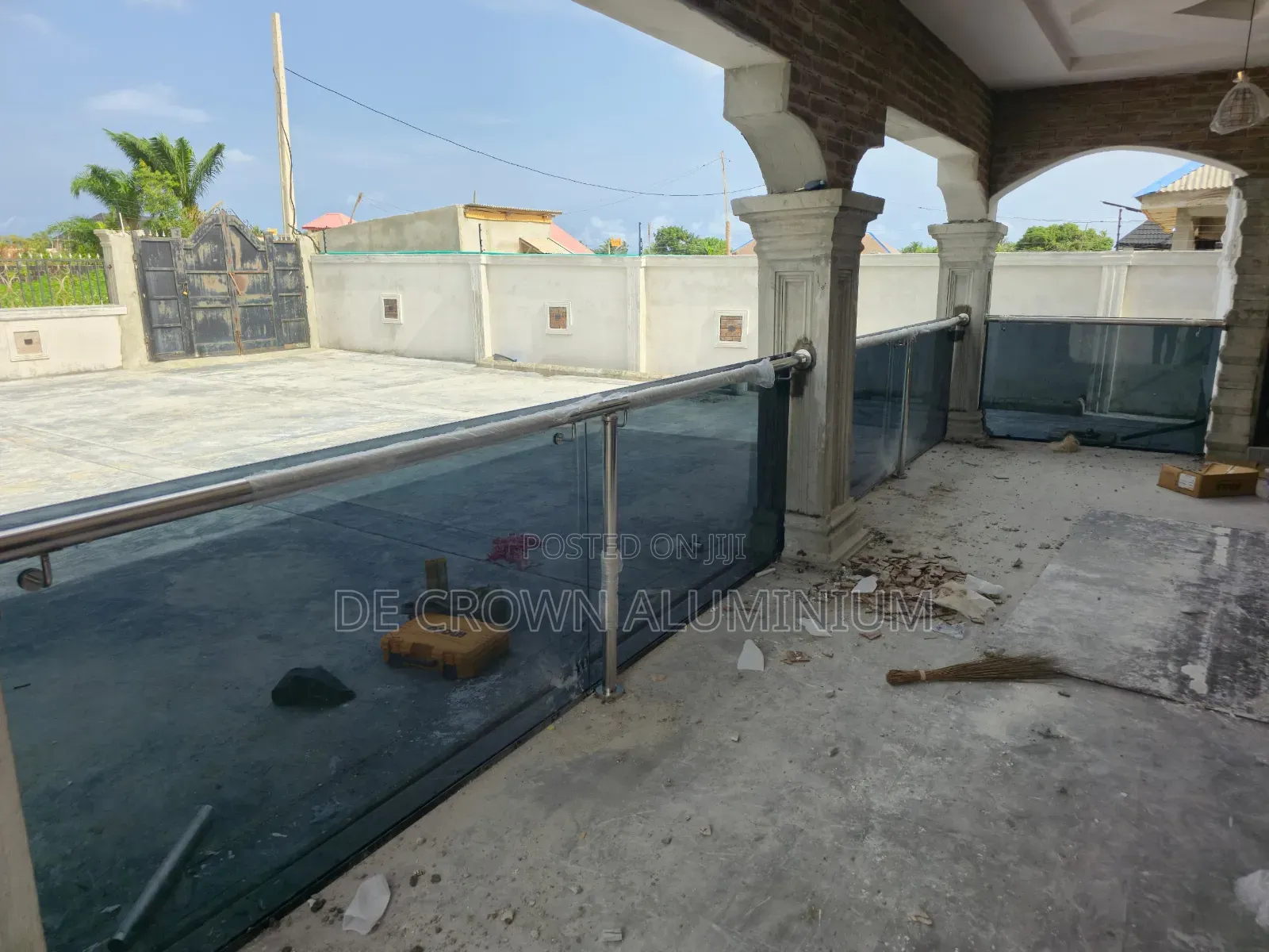 Premium Black Tempered Glass Balcony Handrails | Modern Safety Luxur