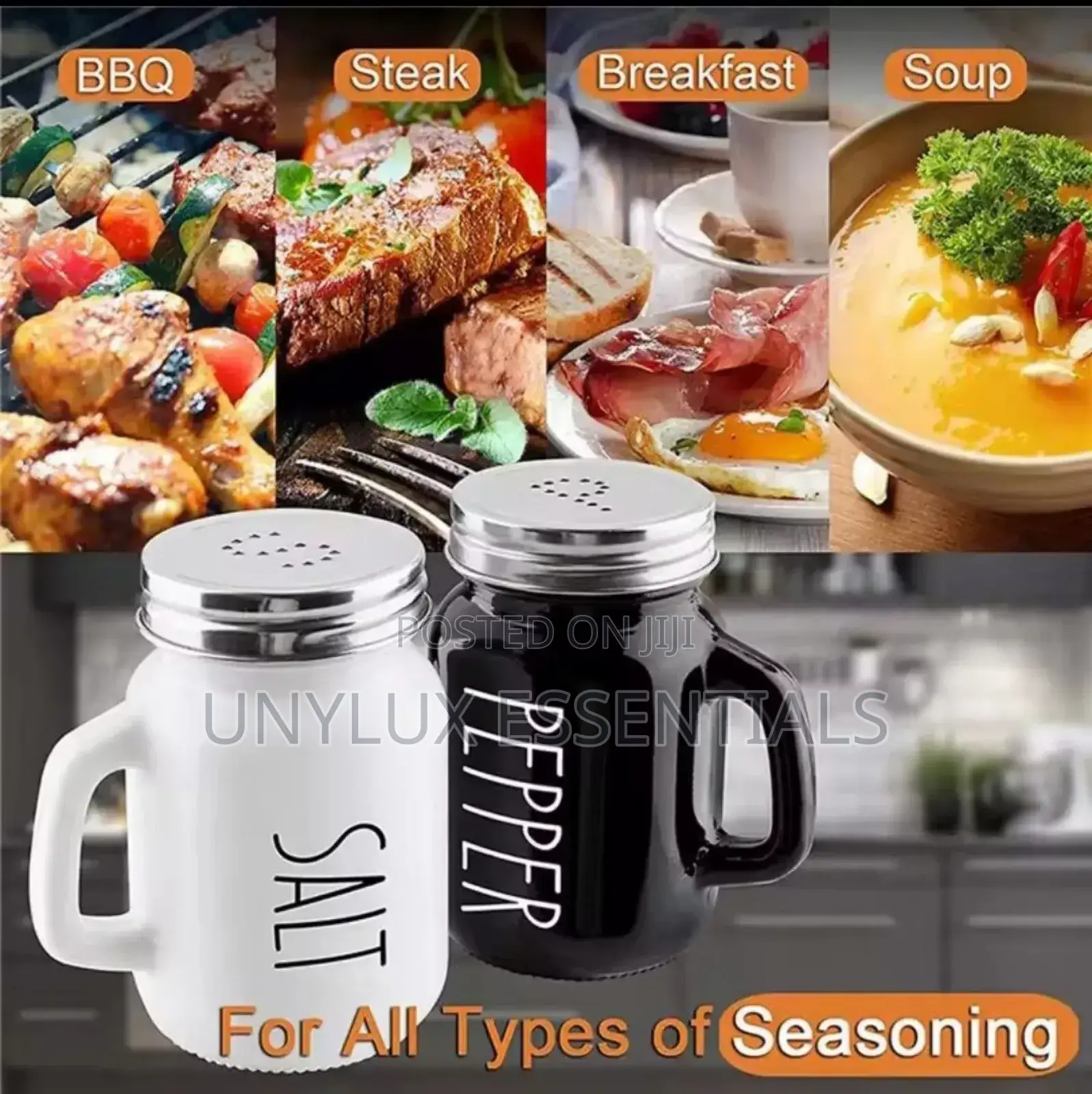 2pcs Spice Glass Salt and Pepper Shaker