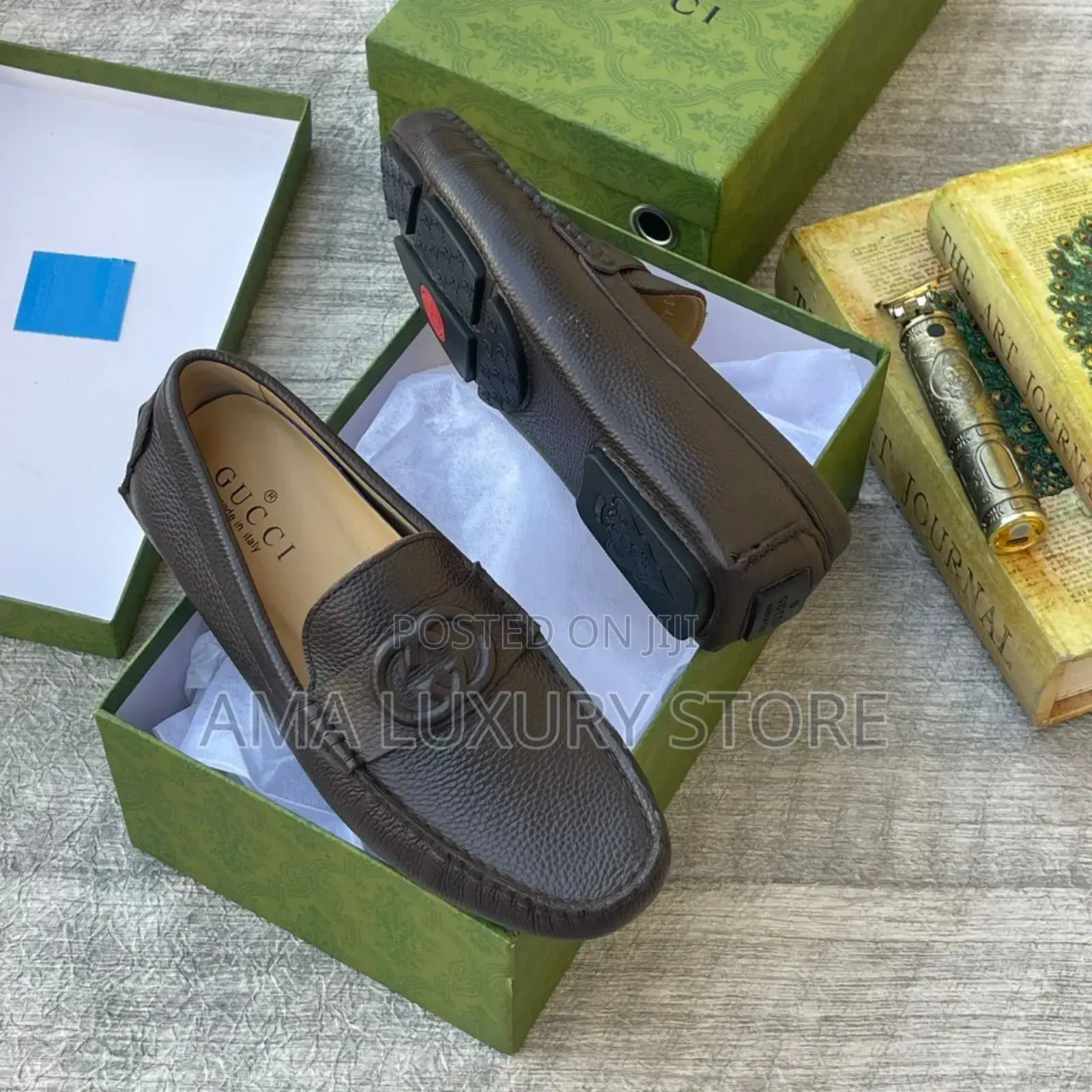 Gucci/Salvatore Ferragamo Genuine Leather Designer Men's Loafers Shoes