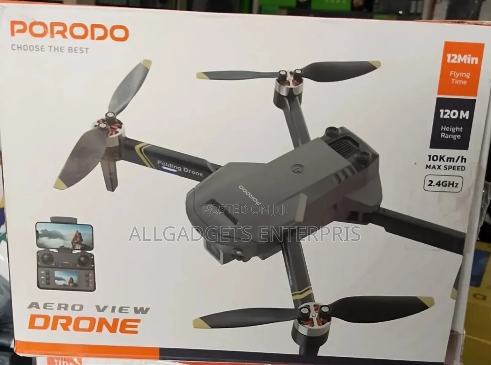 Porodo Aero View Drone – Foldable Quadcopter
