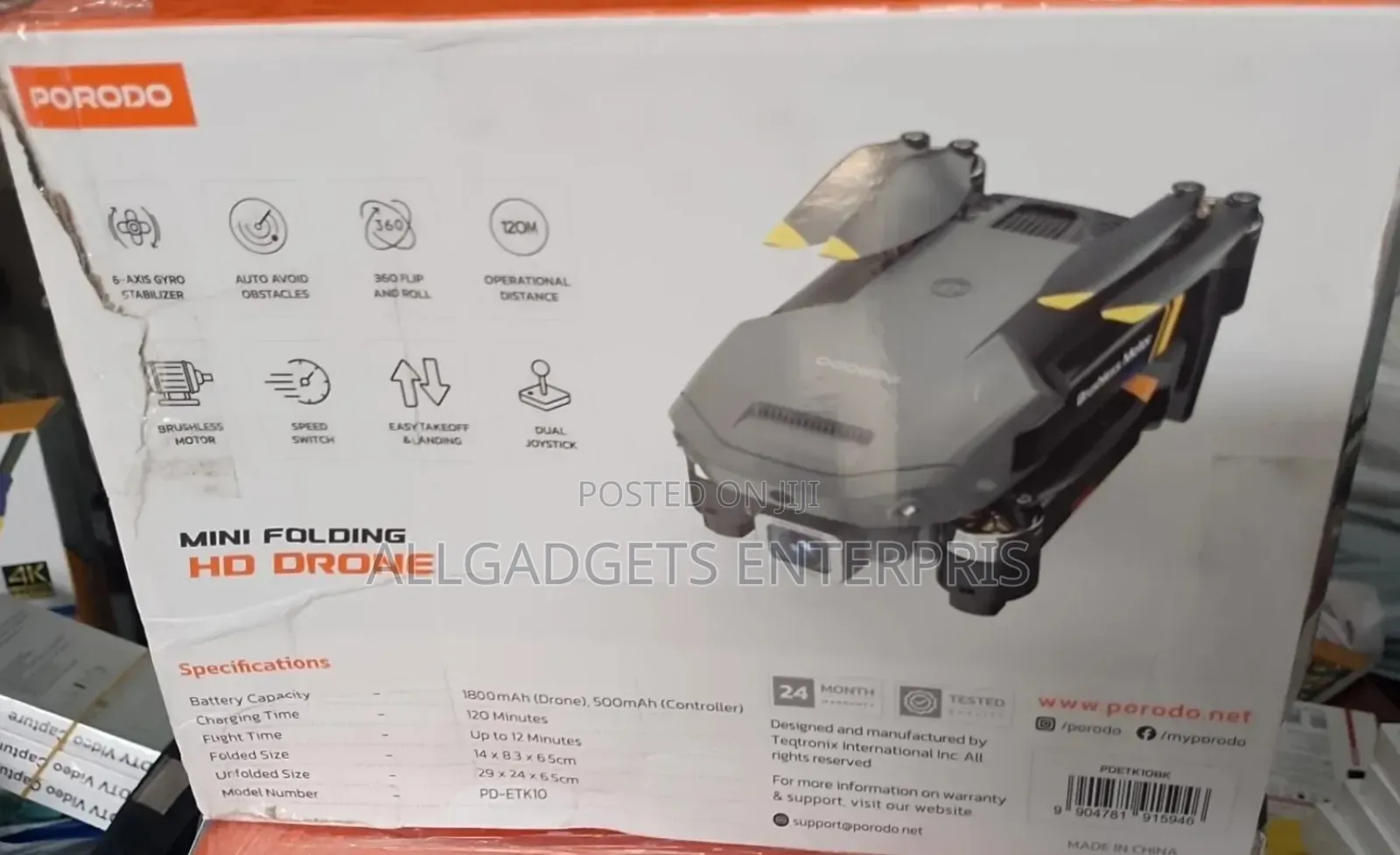 Porodo Aero View Drone – Foldable Quadcopter