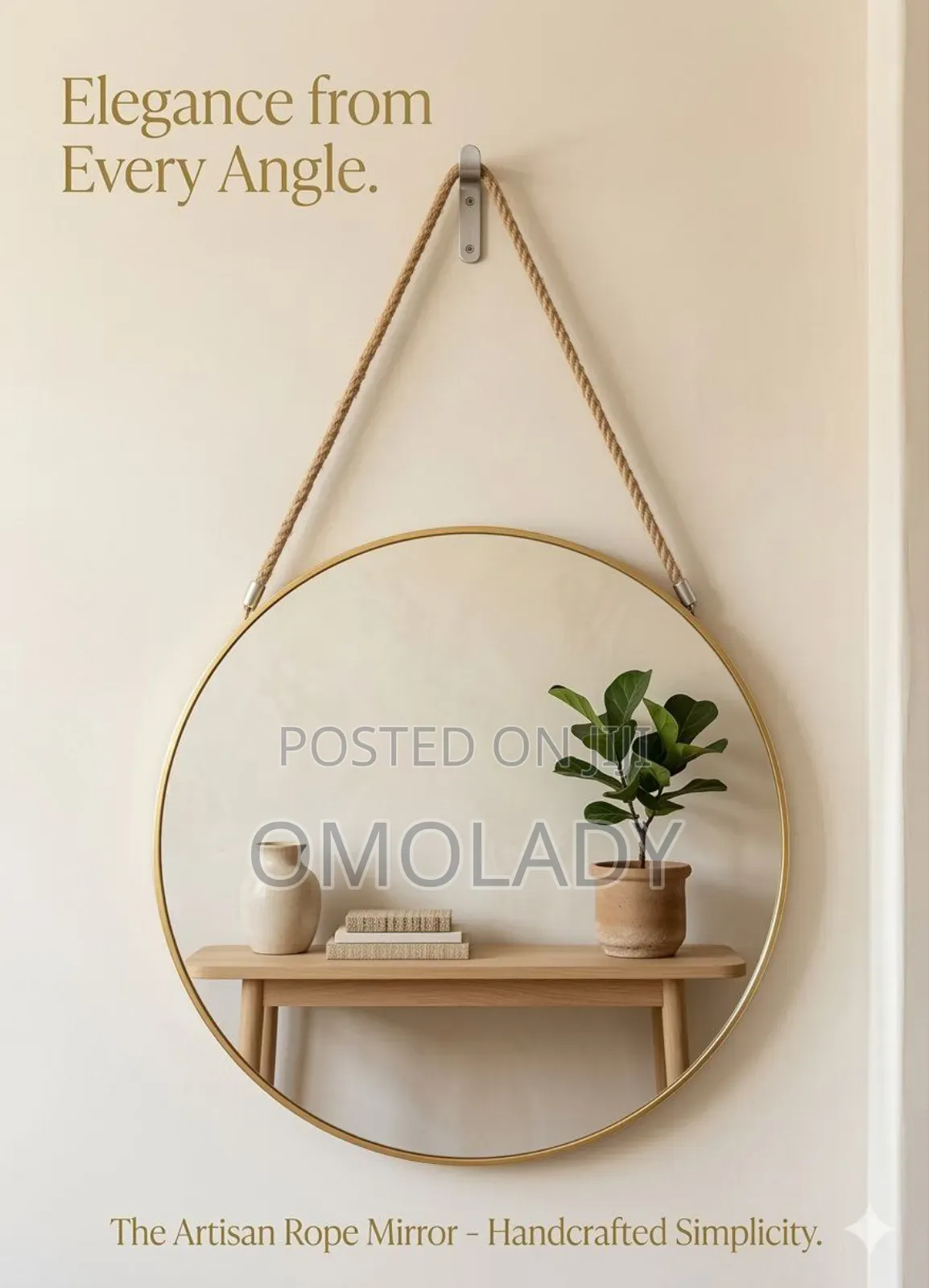 Semi-Oval / Round Shaped Rope Mirror