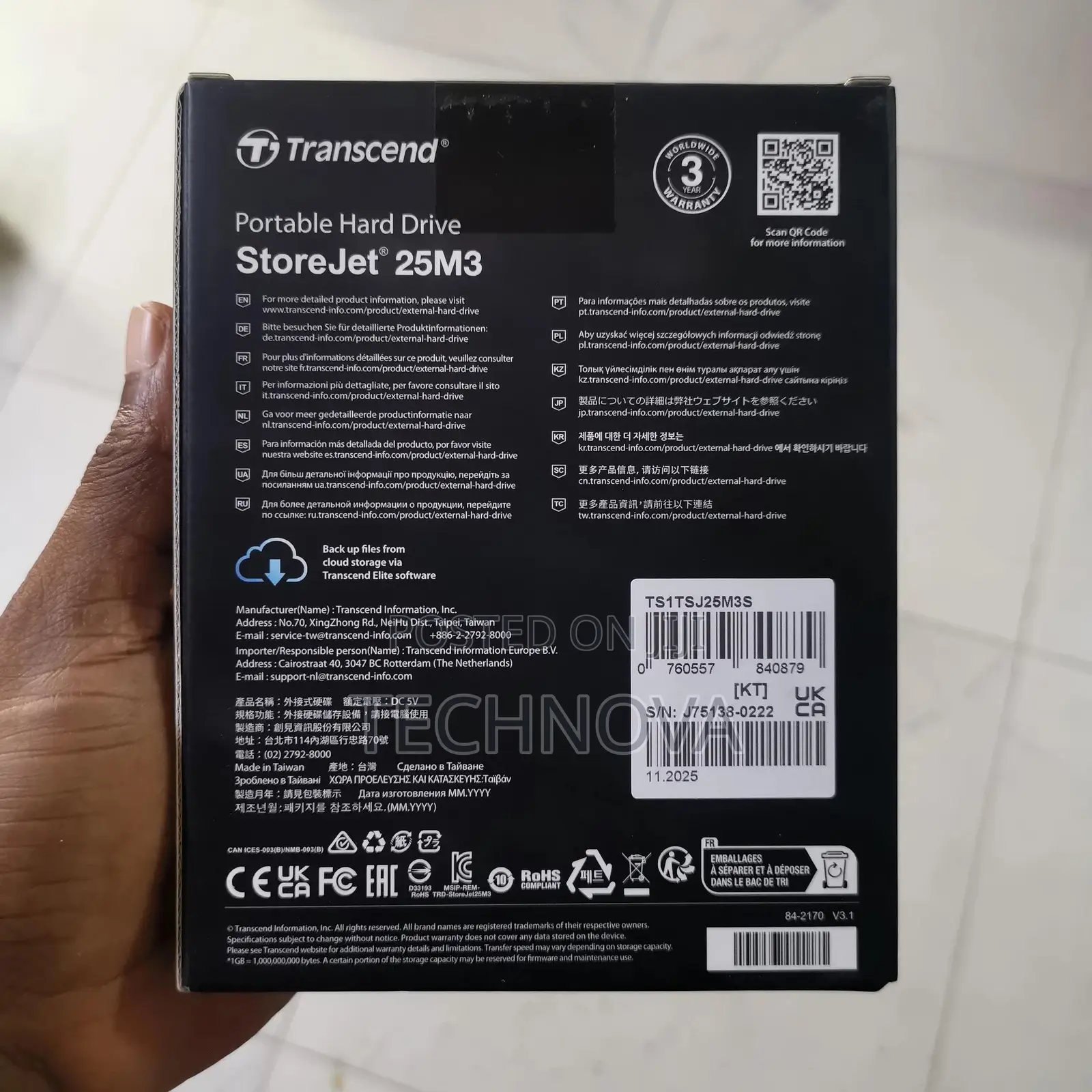 Transcend Storejet 25m3 1tb Portable Hard Drive