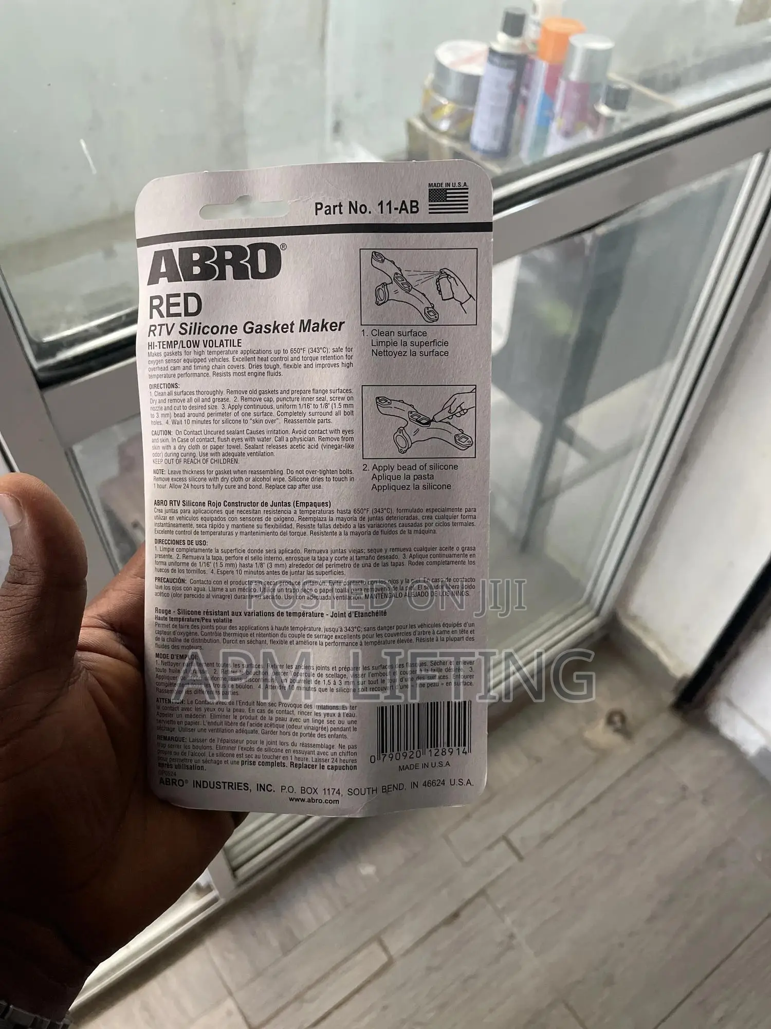 Abro Red RTV Silicone Gasket Maker.