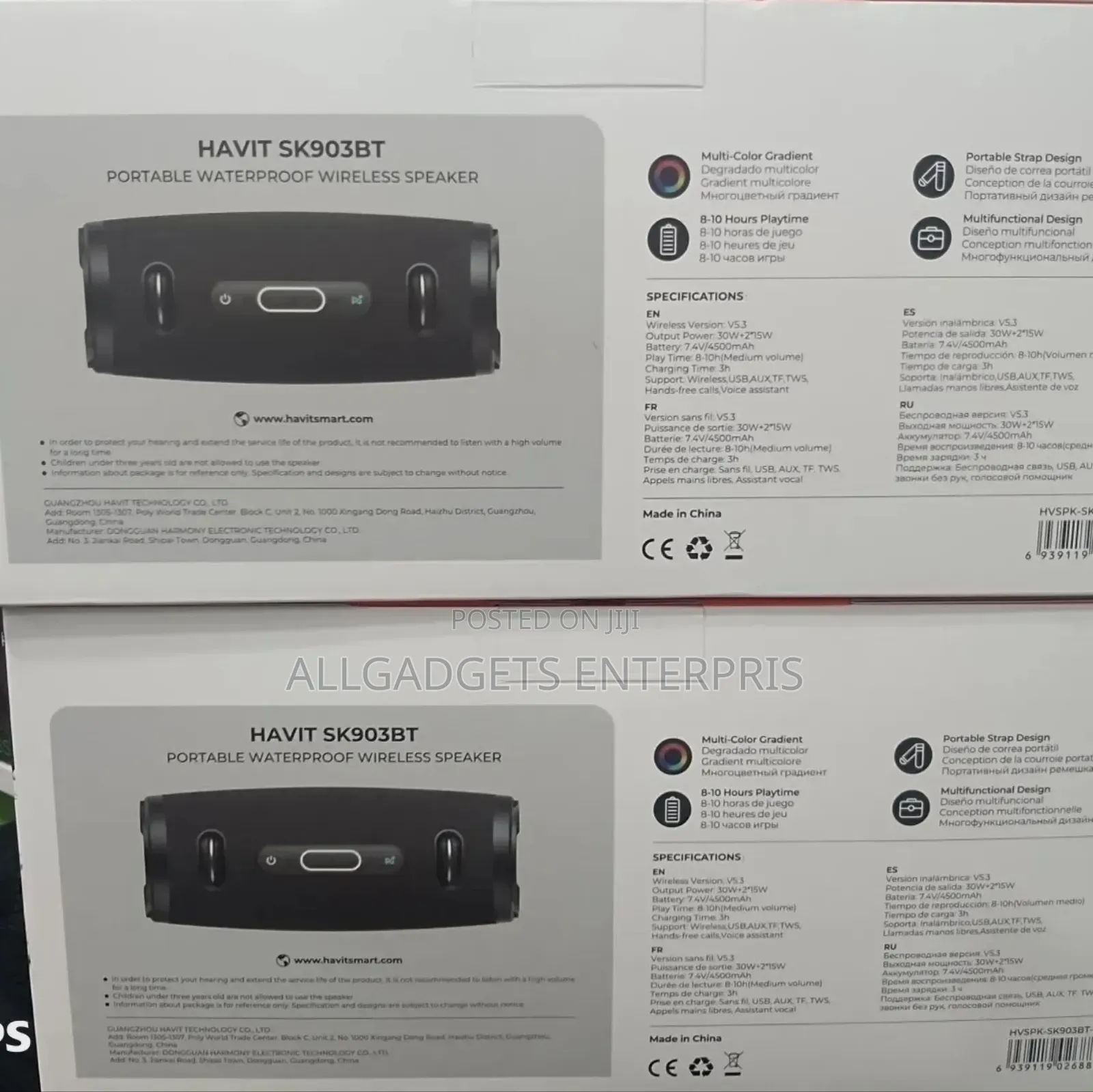 Havit Sk903bt Portable Wireless Waterproof 80watts Bluetooth Speaker