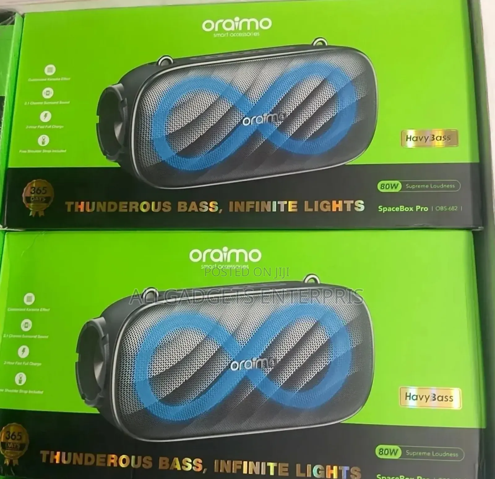 Oraimo Spacebox Pro 80w Karaoke-Support Powerful Sound Massive Bass
