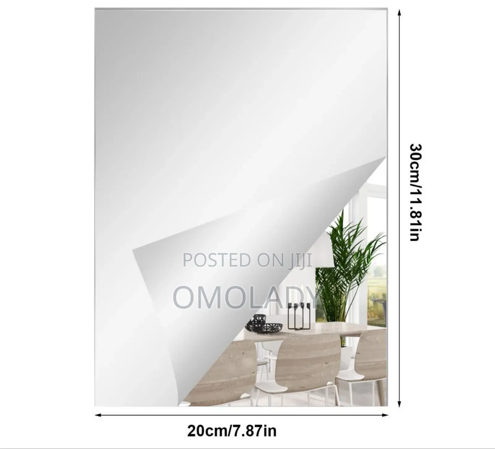 20 X 30cm Rectangular Adhesive Mirror Sticker