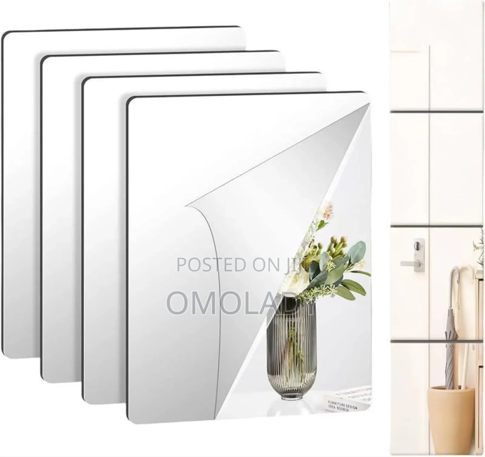20 X 30cm Rectangular Adhesive Mirror Sticker