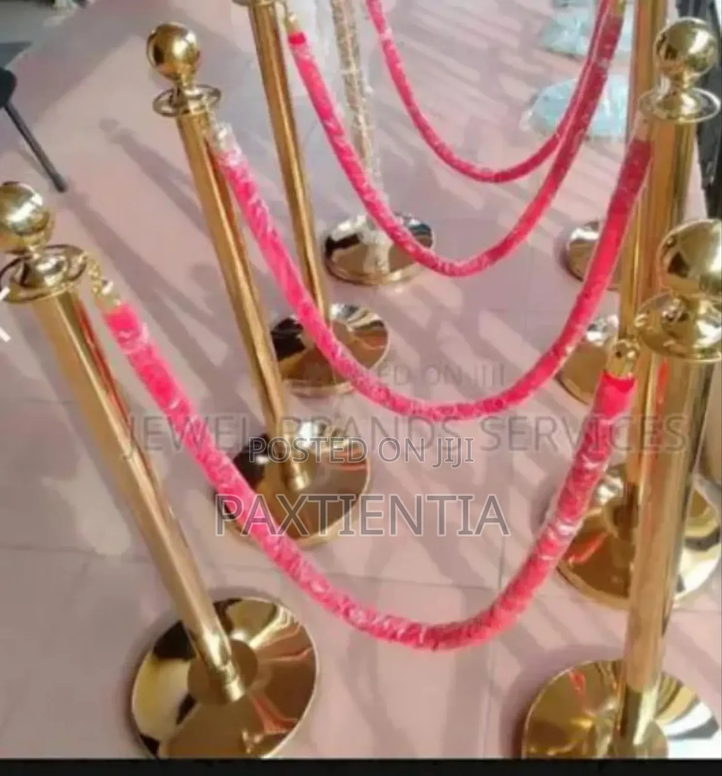 Line-divider / Crowd Control With Golden Stand And Red Rope.