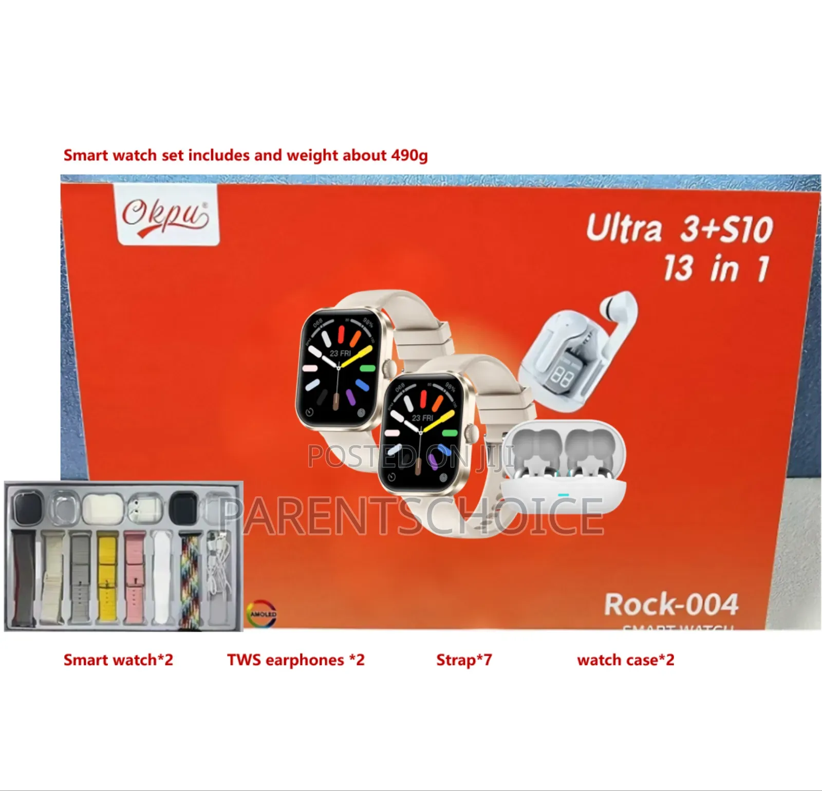 Rock 004 Smart Watch Okpu Ultra 3+S10 13 in 1