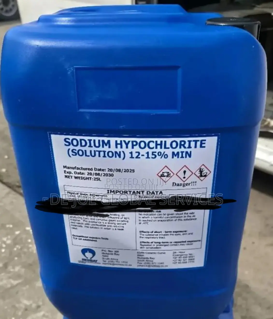 Sodium Hypochlorite 12–15% (20l)
