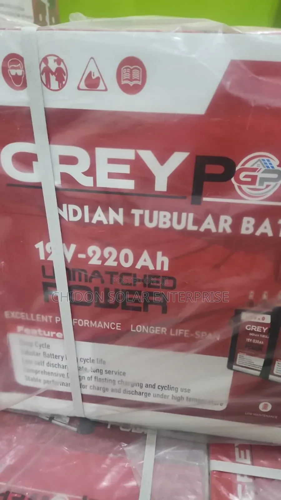 220ah 12v Greypower Tubular Batterie