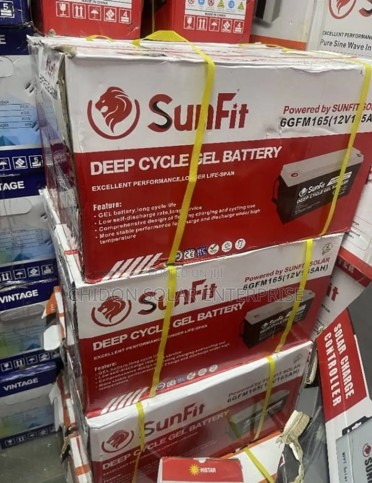 165ah 12volts Sunfit Gel Battery