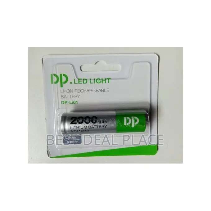 Dp Led Light 2pcs Lithium 2000mah 18650 Rechargeable Lion Battery 3.7v
