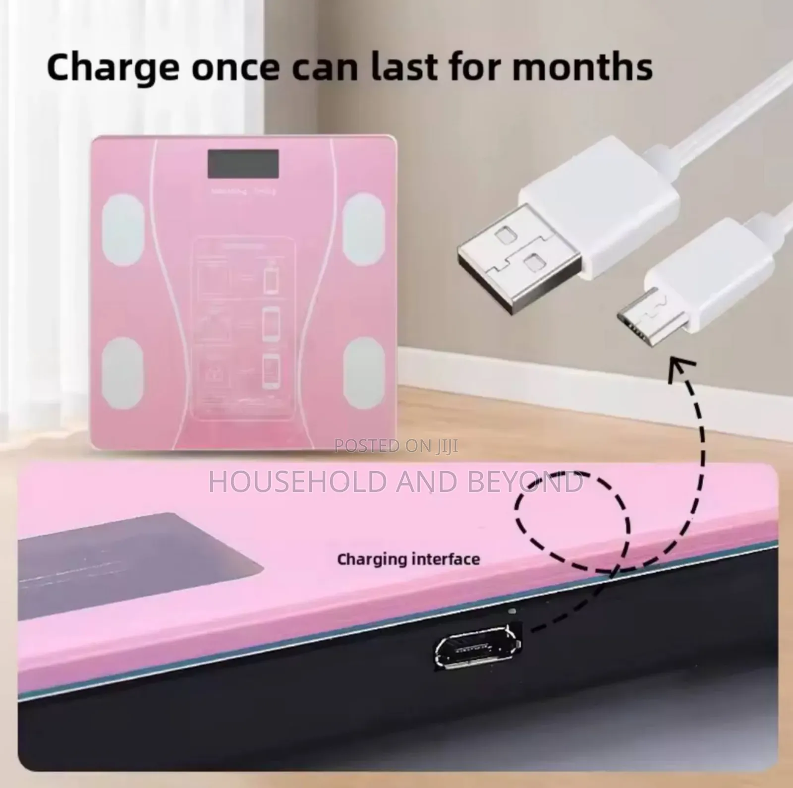 Rechargeable Digital Body Scale Smart Bluetooth Scale With Fitness App