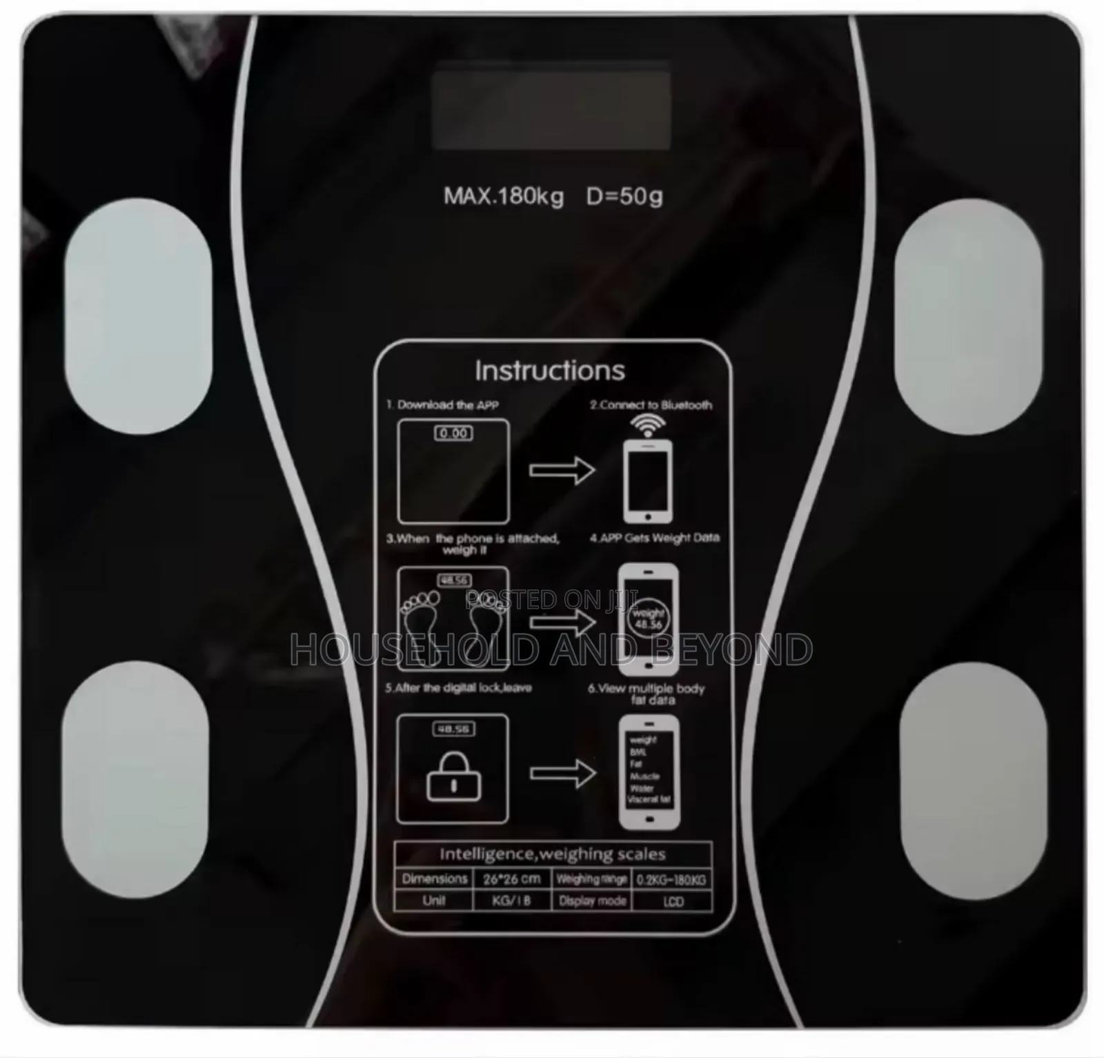 Rechargeable Digital Body Scale Smart Bluetooth Scale With Fitness App