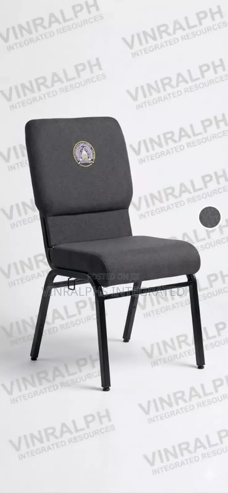 Gray Elegance Medium Size Church Chair With Logo