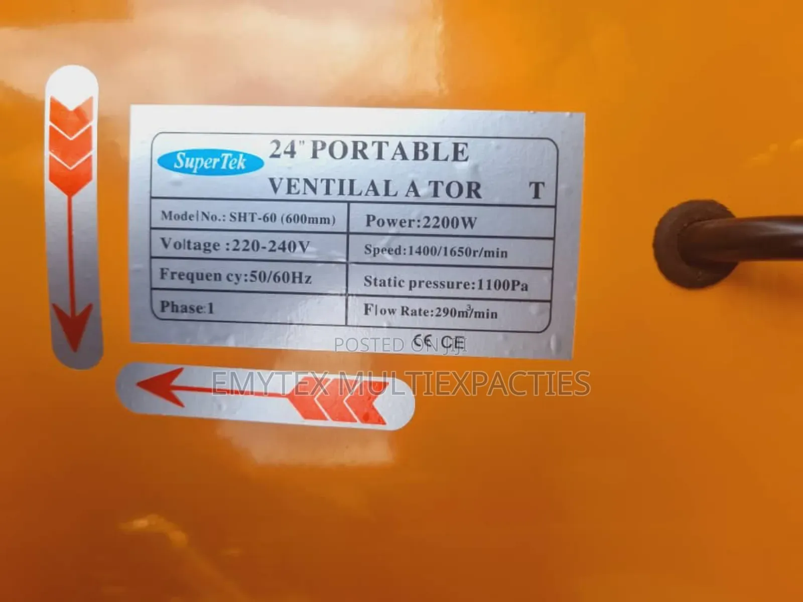 Portable Blower 600mm 24inches Single Phase