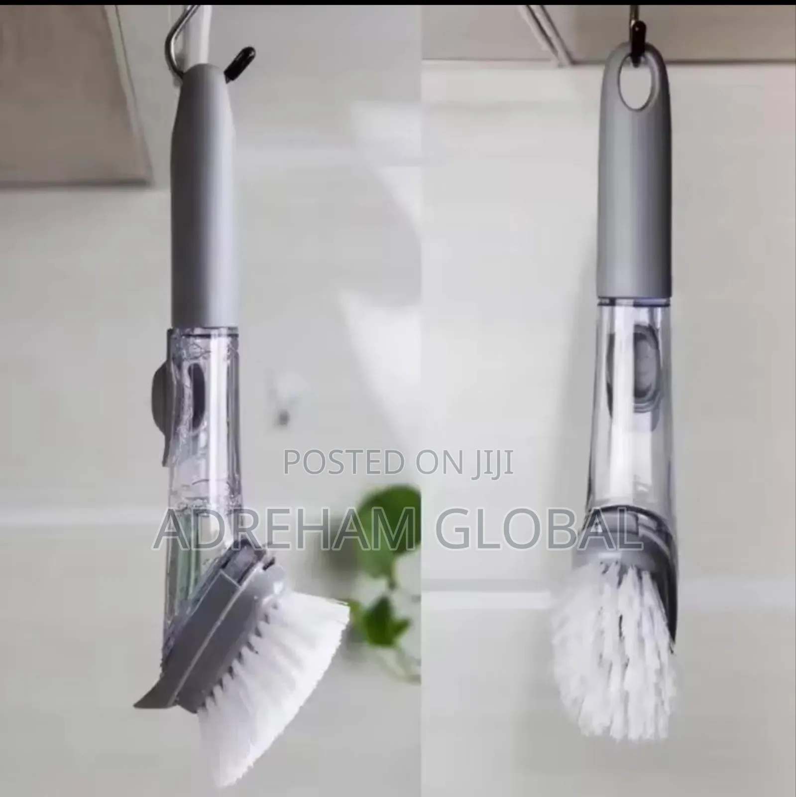 2in1 Long Handle Refillable Liquid Cleaning Soap Dispenser Brush Foam