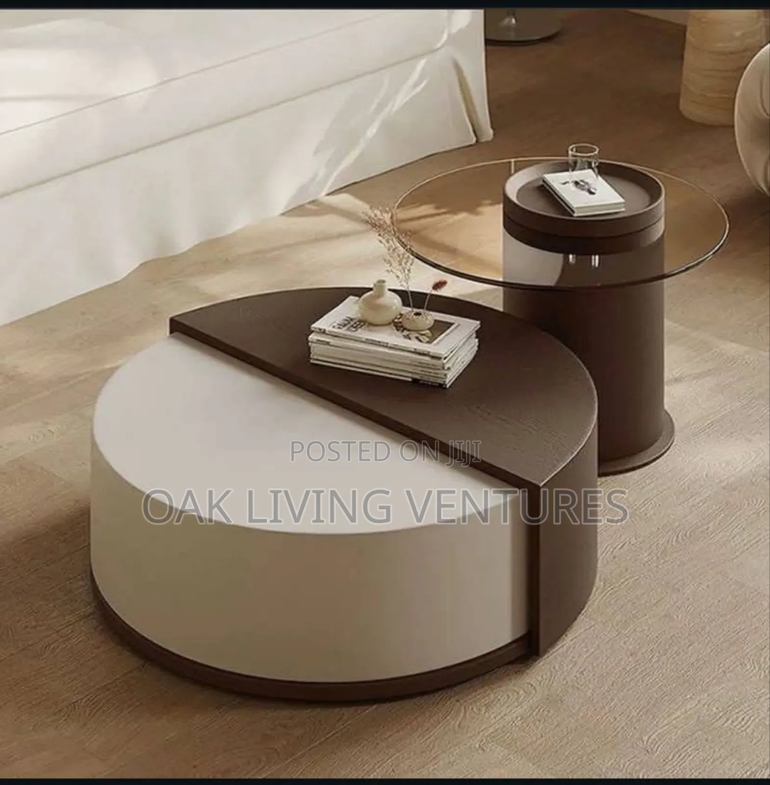 2in1 Center Table With Glass Top