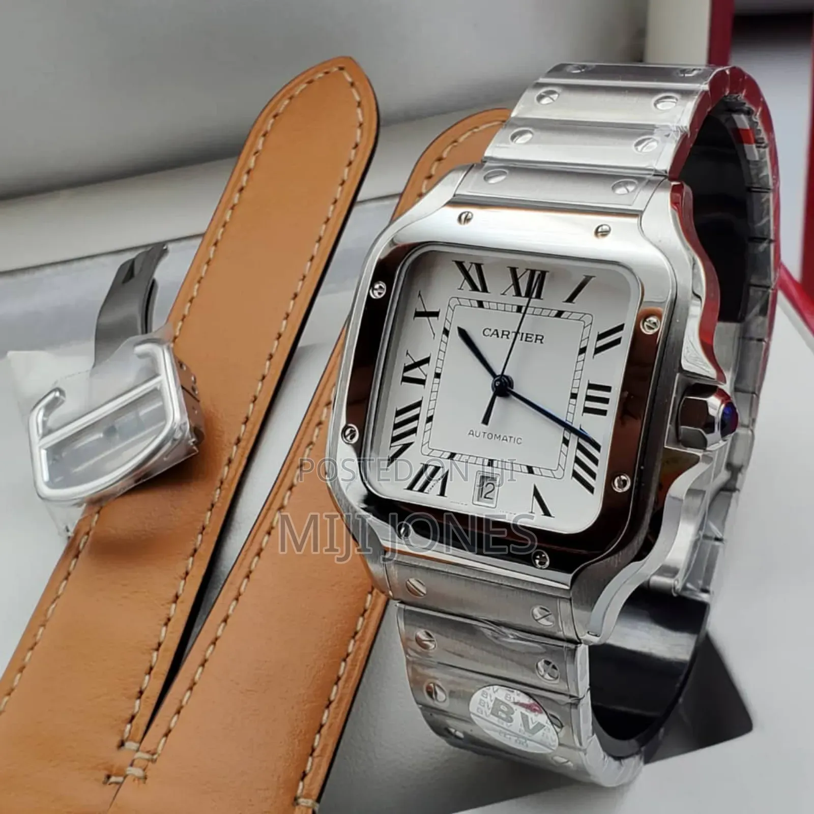 "High Grade Cartier Santos Automatic - Chain Leather Strap"
