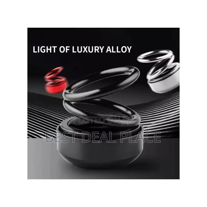 Solar Powered Rotating Perfume Car Air Freshener - Black