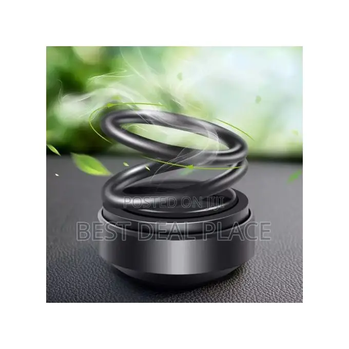 Solar Powered Rotating Perfume Car Air Freshener - Black