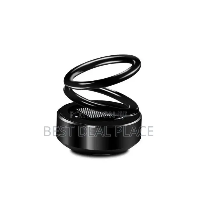 Solar Powered Rotating Perfume Car Air Freshener - Black