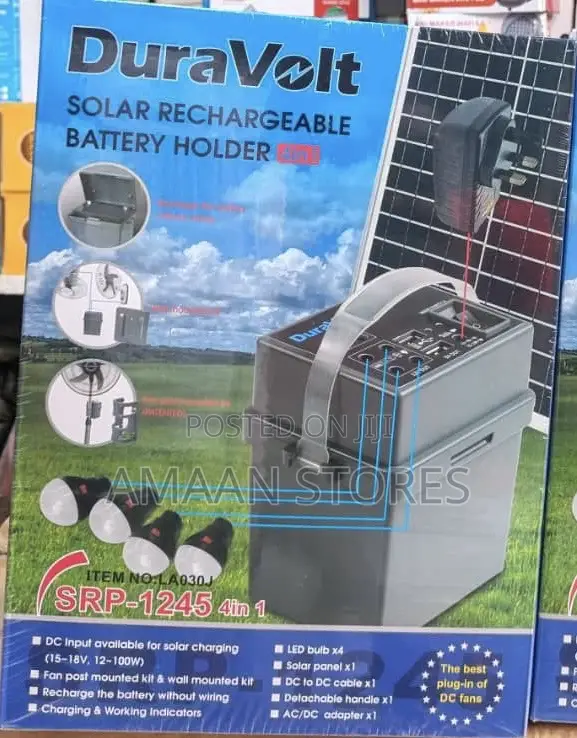 Duravolt 4-in-1 Rechargeable Solar Pack