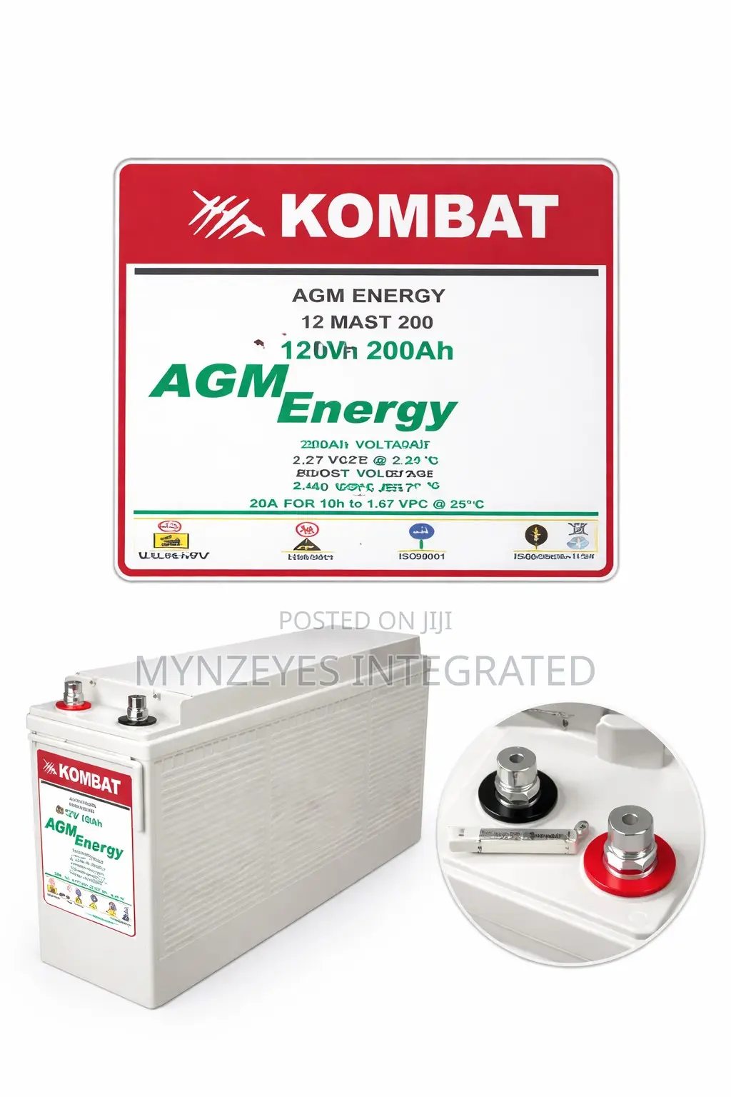 Kombat 12v 200ah Agm/Vrla Battery — Telecom Grade | Made in Europe