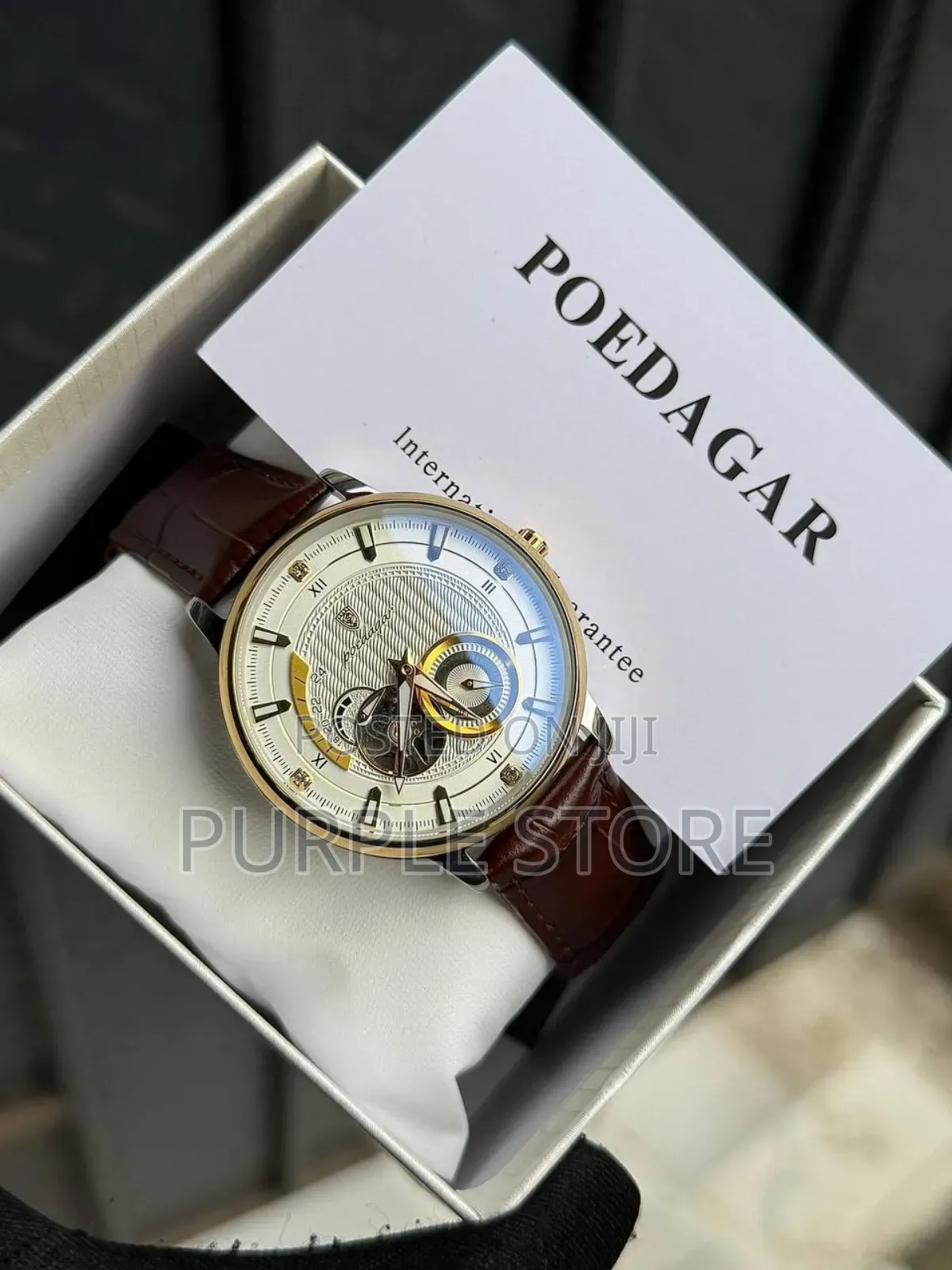 Poedagar Chronograph Automatic Mechanical Movement *Leather* Watch