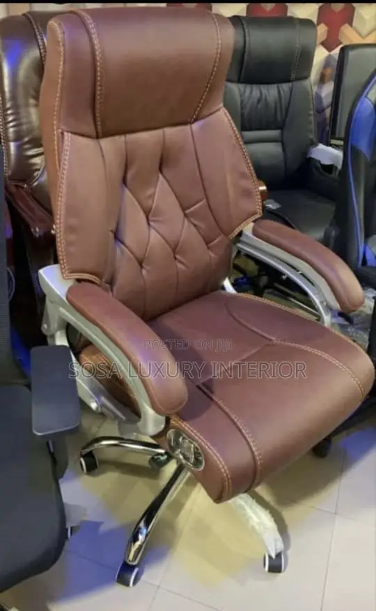 Luxury Brown Executive Office Chair With Footrest