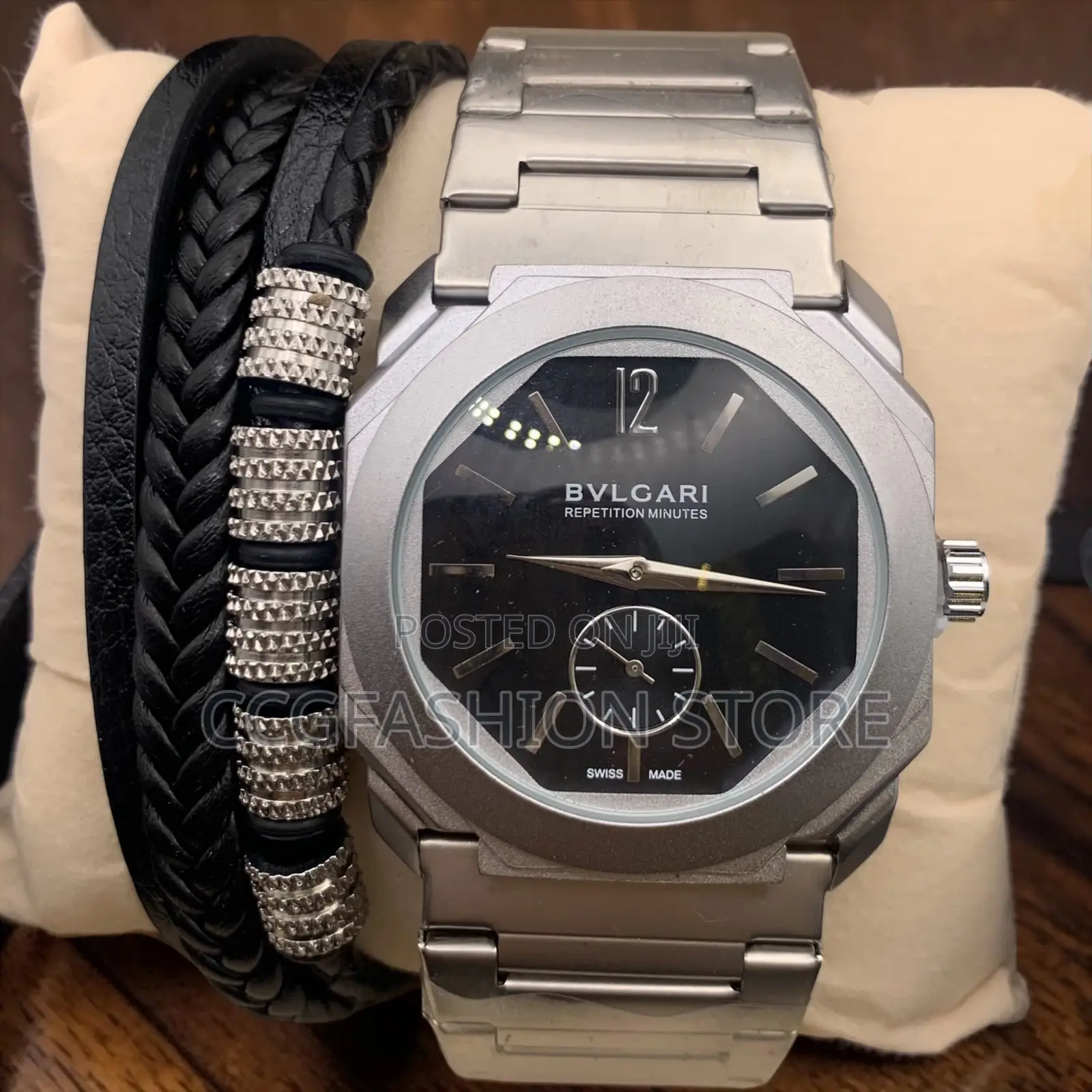 Bv Wristwatch and Bracelets Set