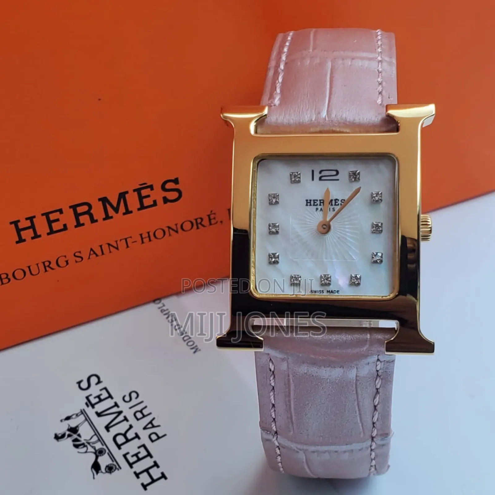 "Unisex Hermes Replica - Classic Leather Strap Watch"
