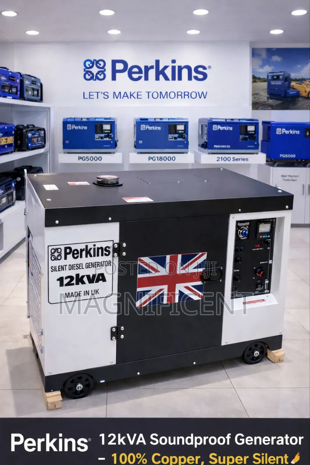 Perkins 12kva Soundproof Diesel Generator 100% Copper, Super Silent