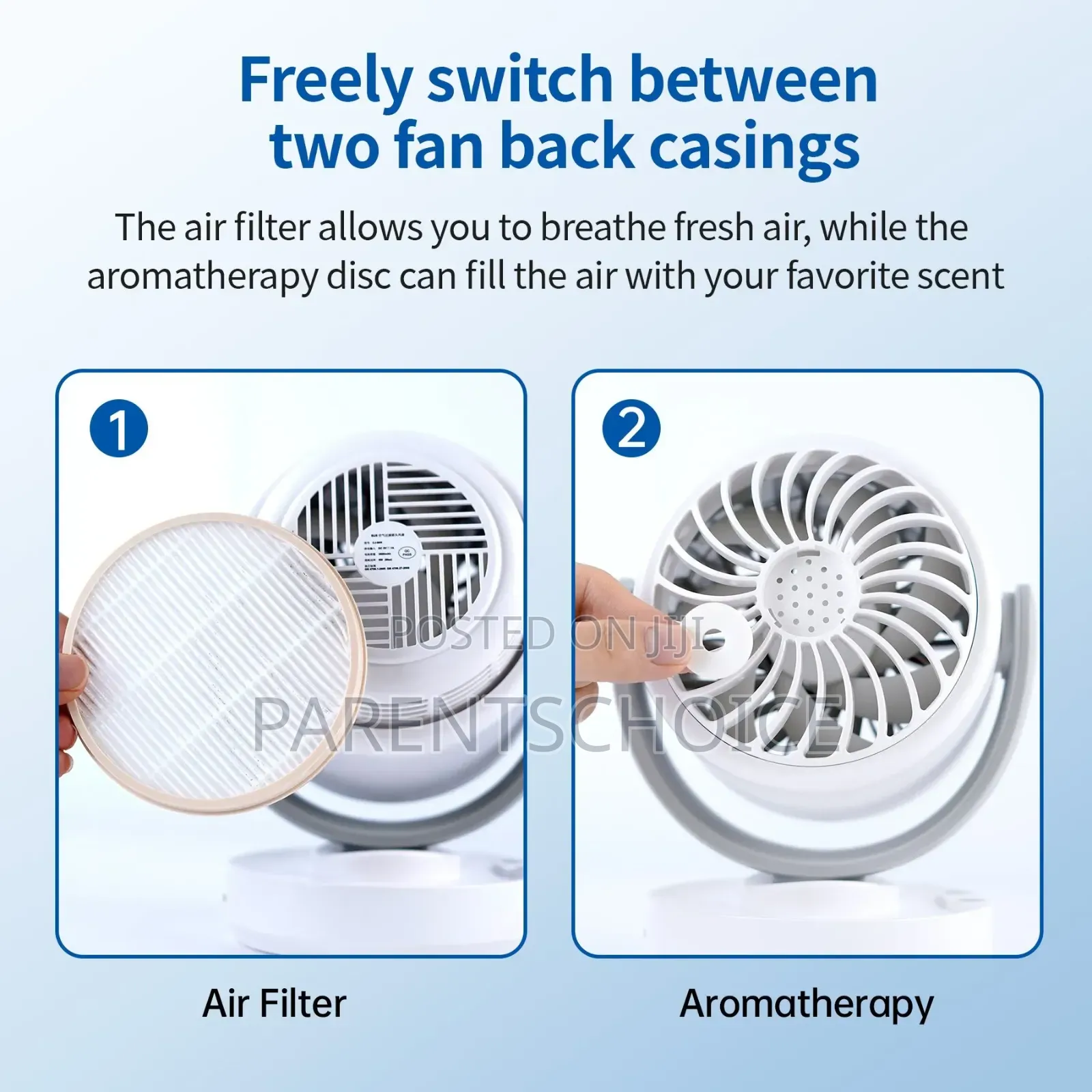 Rechargeable Table Fan With Dust Filter Aroma