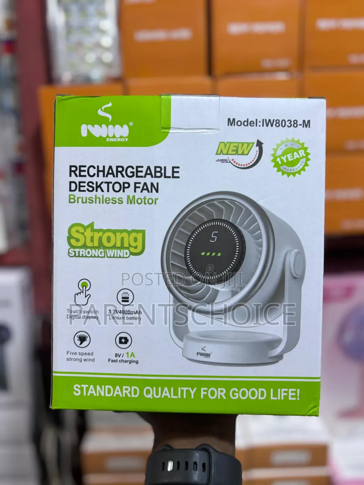 Rechargeable Table Fan With Dust Filter Aroma