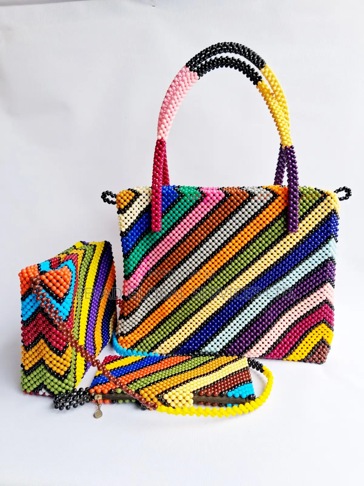 Women's 3 in 1 African Beaded Hand Bag