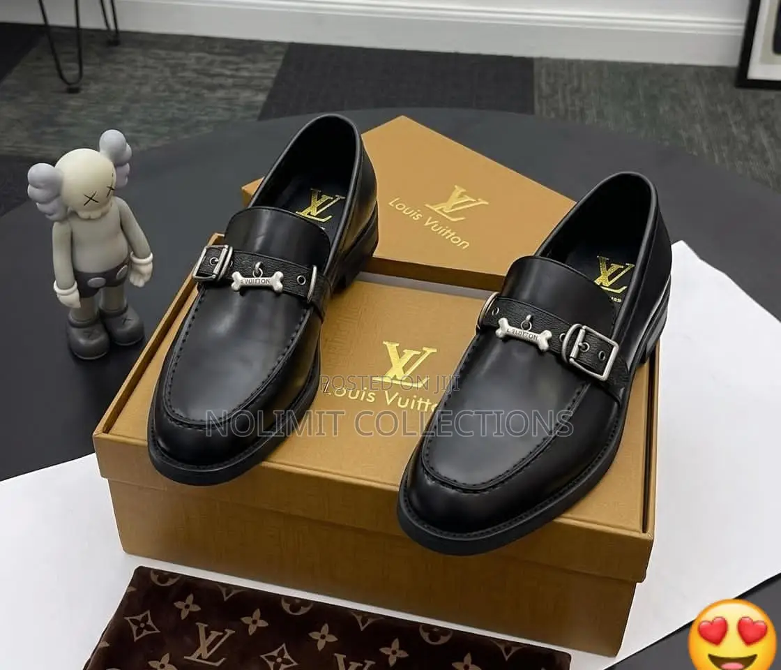 Men's Louis Vuitton Leather Loafers With Flat Sole