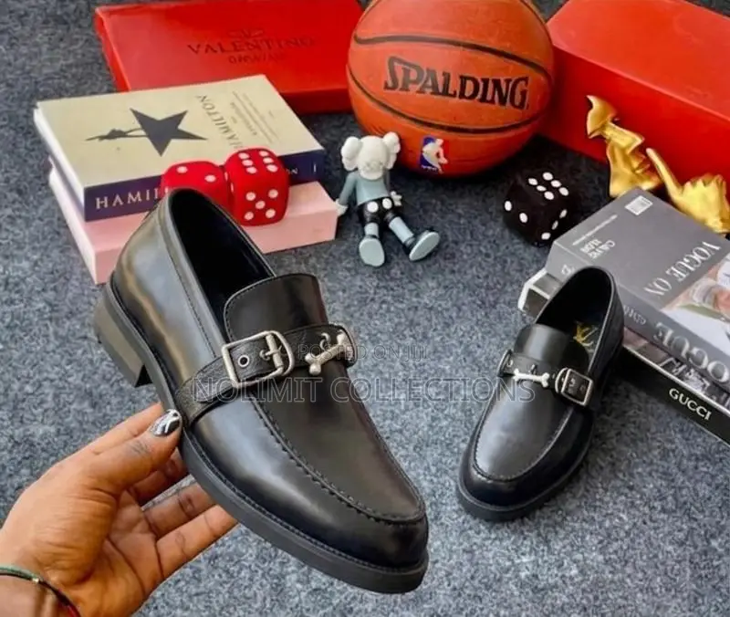 Men's Louis Vuitton Leather Loafers With Flat Sole