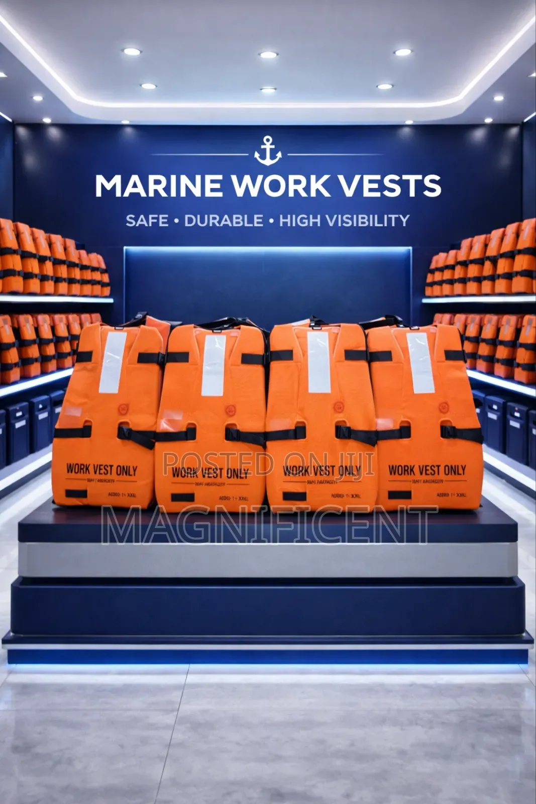 Heavy Duty Marine Life Jacket – Extra Large, High Visibility Maximum