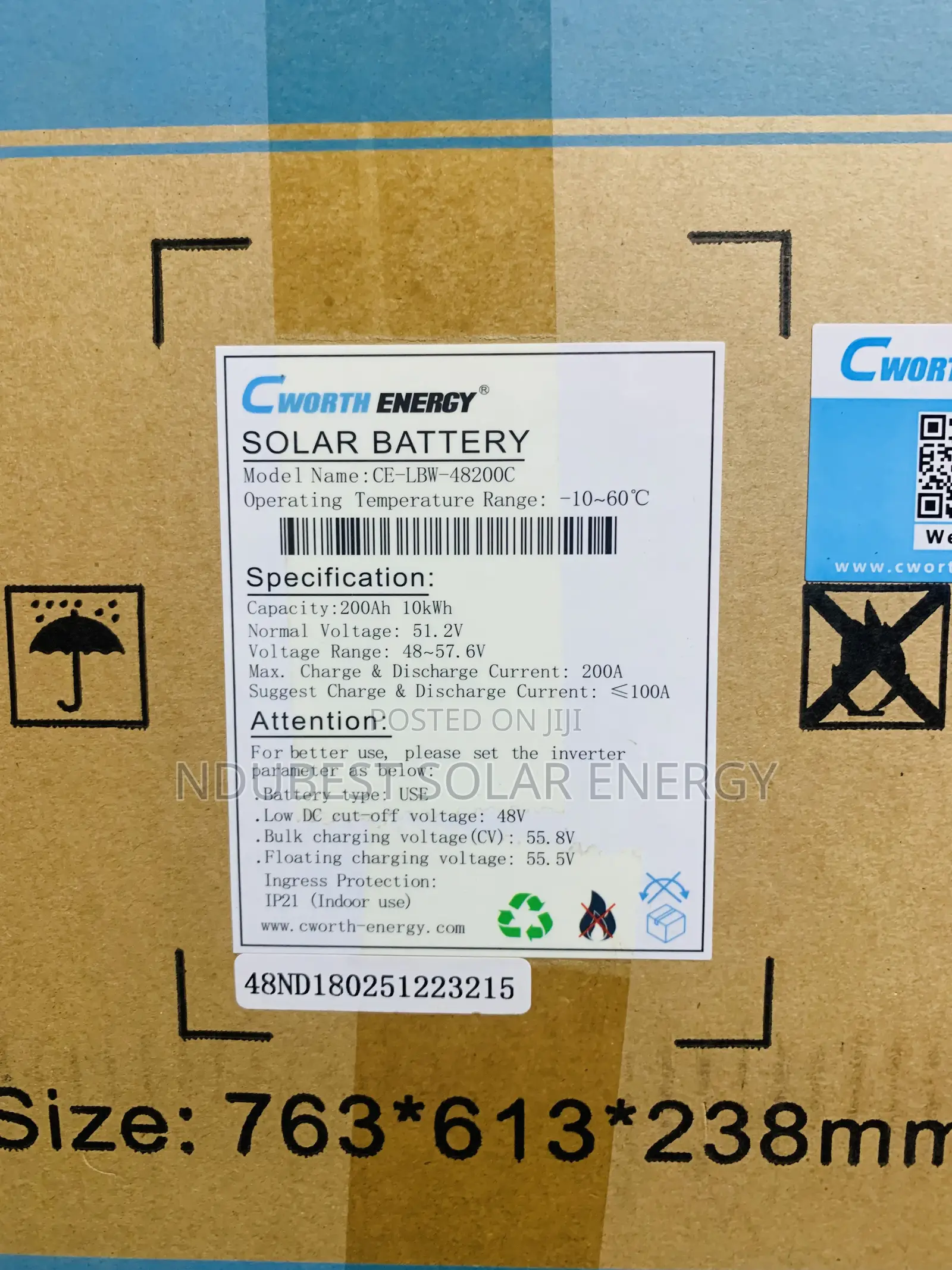 10kwh 51.2v Cworth Lithium Ion Batteries