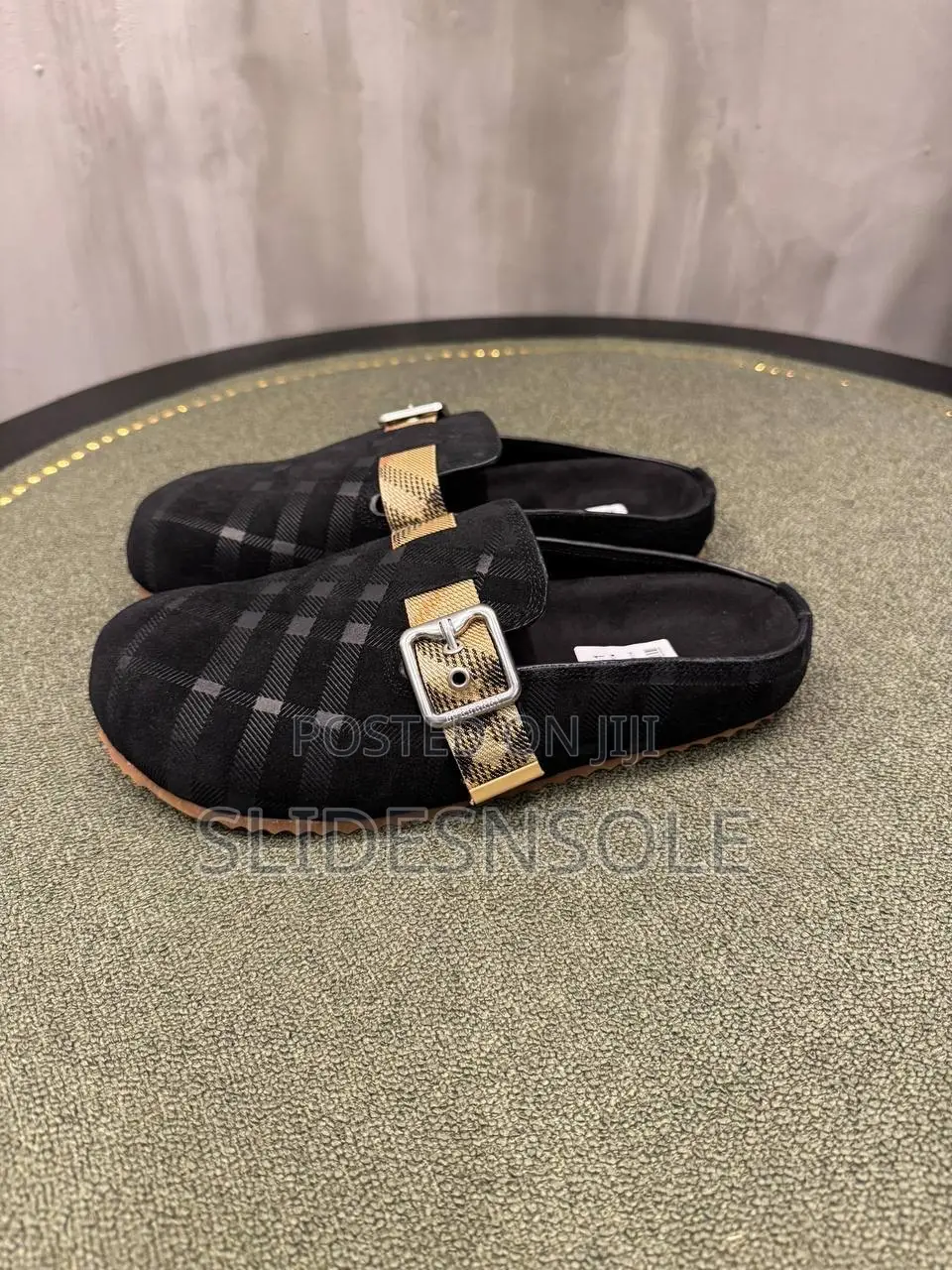 Heritage Check Buckle Mules